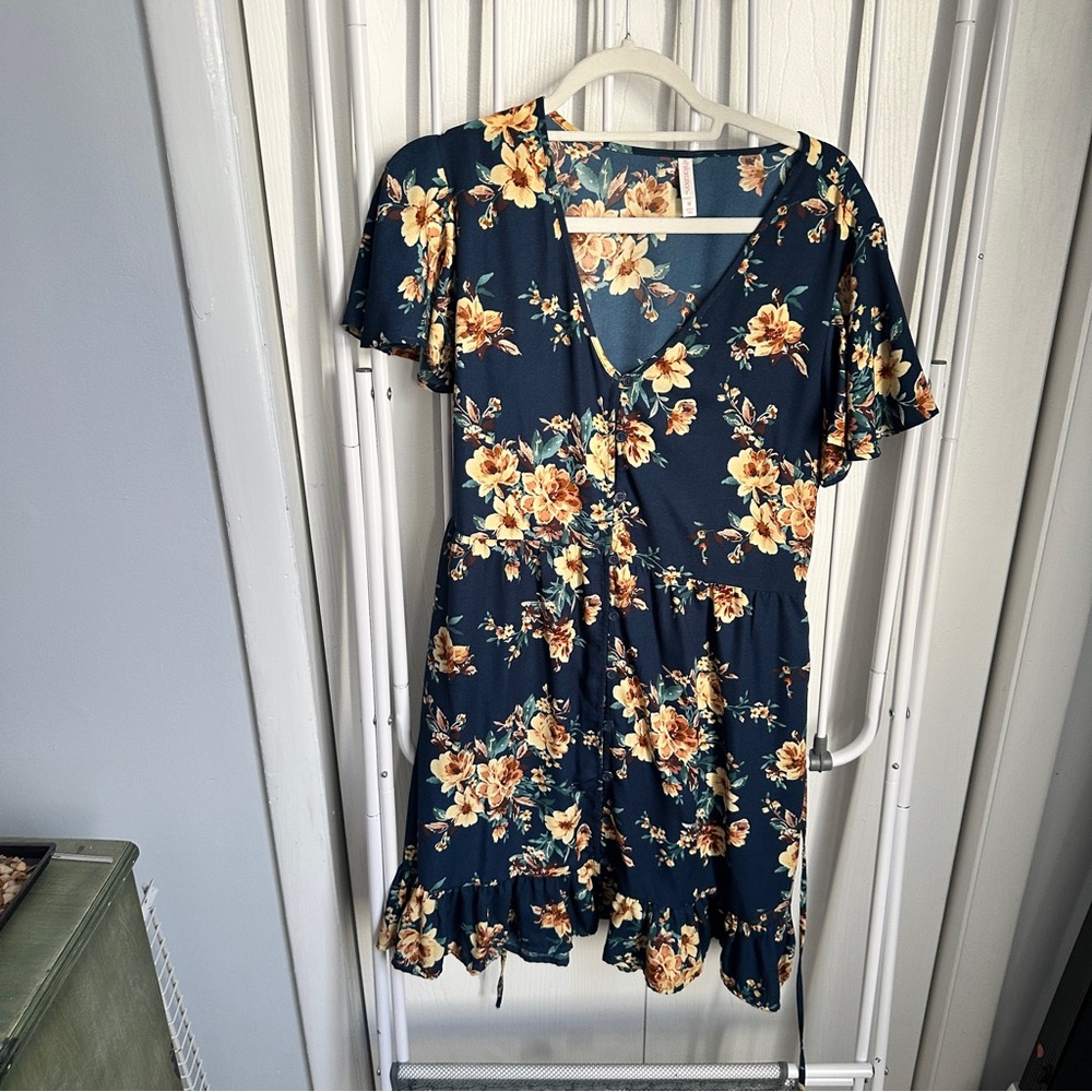 Xhilaration Blue Floral Dress